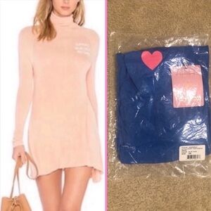 NWT REVOLVE Daydream Nation LittleHeart Turtleneck Dress in Blue Jean Size:M